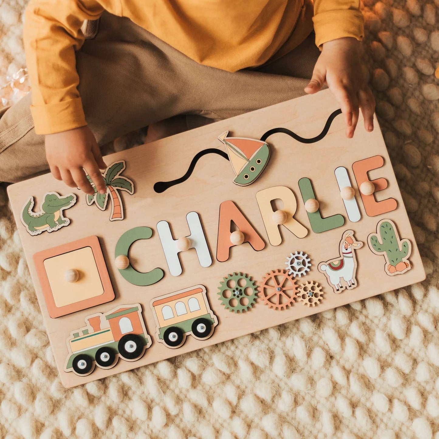 Personalized Puzzle Wooden Toy Custom Name Puzzle - Image 1