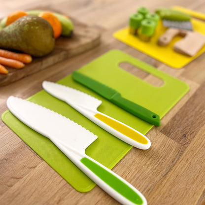 Plastic Cutting Board Set Kitchen Toddler Easy Grip Handles - Image 2