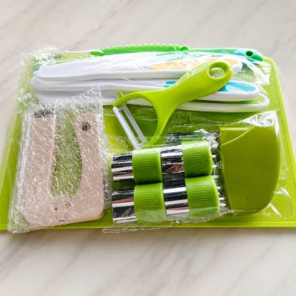 Plastic Cutting Board Set Kitchen Toddler Easy Grip Handles