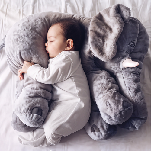 Plush Elephant Pillow Nursery Soft Comfort Cushion - Image 1