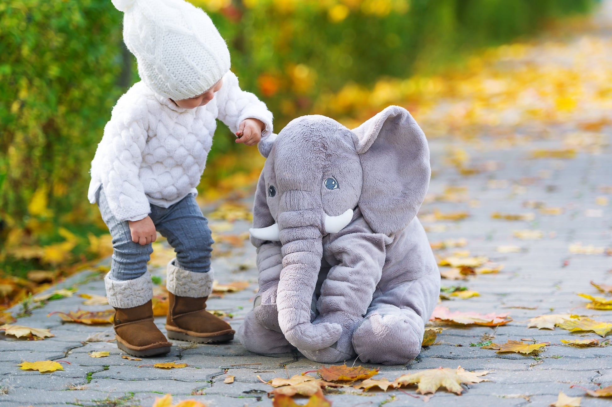 Plush Elephant Pillow Nursery Soft Comfort Cushion - Image 3