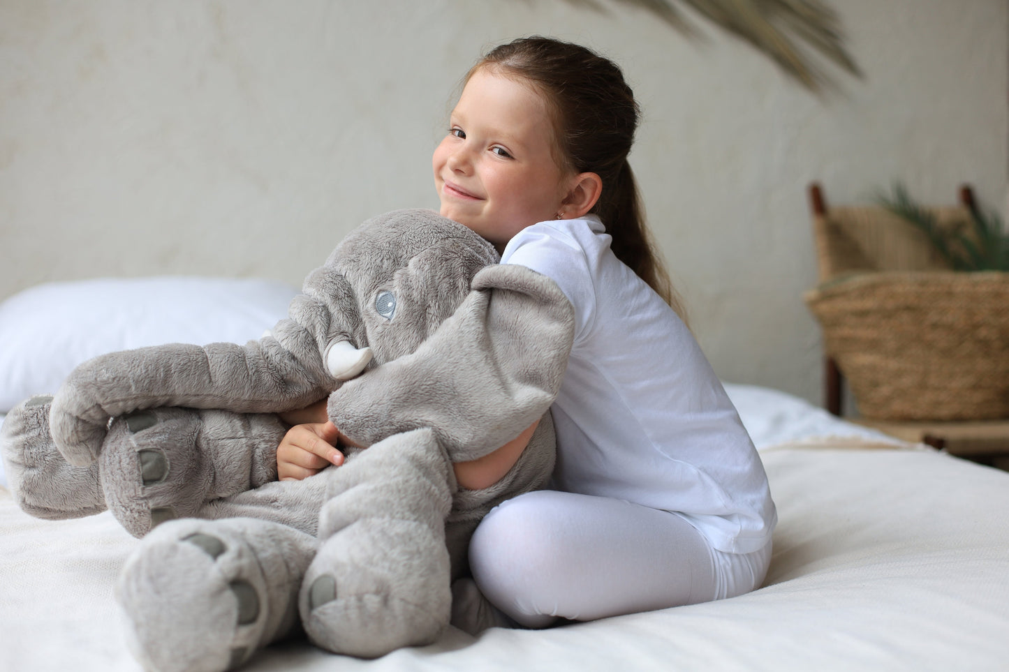 Plush Elephant Pillow Nursery Soft Comfort Cushion - Image 4