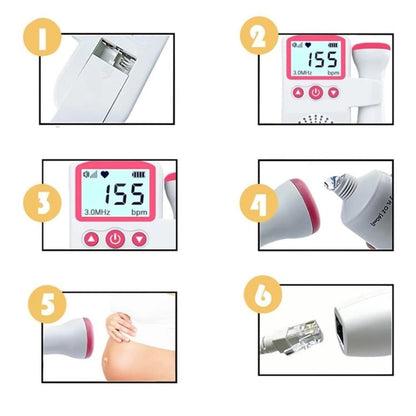 Baby Heart Monitor Portable Fetal Doppler Pregnancy Device