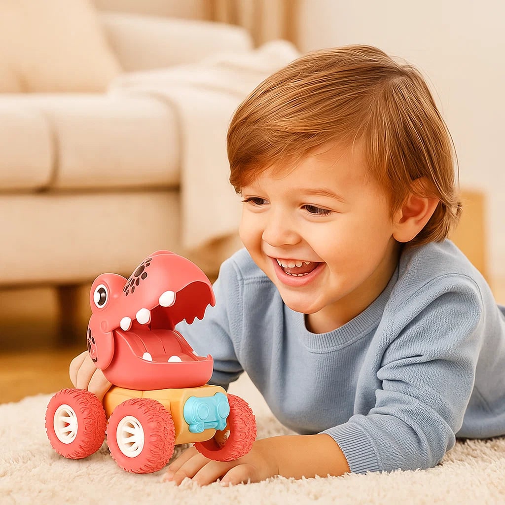 Push Toy Truck Kids Monster Truck Men's Fun Dinosaur Design - Image 3