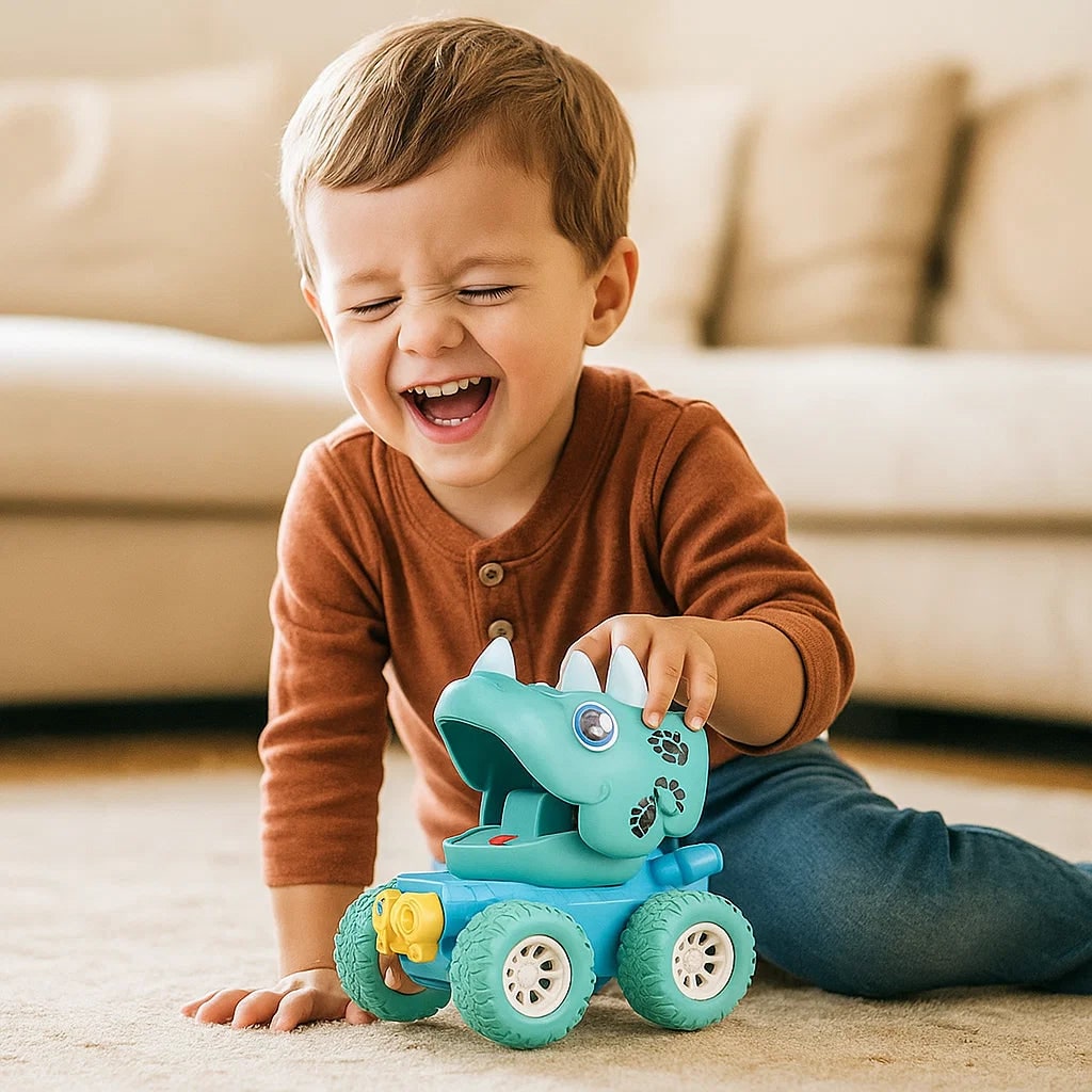 Push Toy Truck Kids Monster Truck Men's Fun Dinosaur Design - Image 4