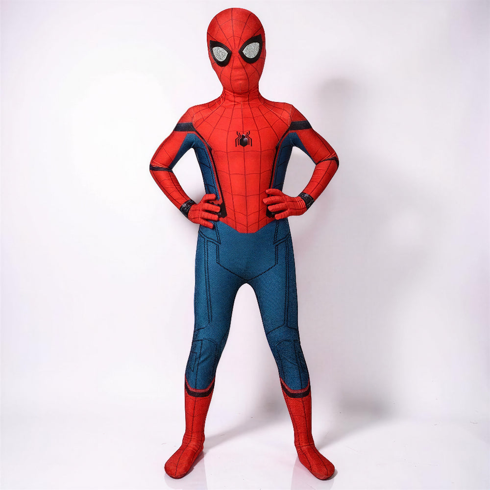 Kids Superhero Costume Stretch Cosplay Suit Mask Halloween