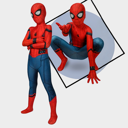 Kids Superhero Costume Stretch Cosplay Suit Mask Halloween