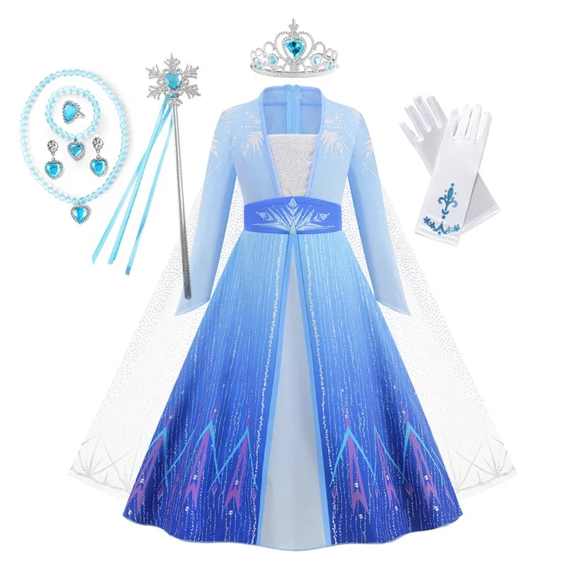 Snow Princess Women's Kids Halloween Costume Cosplay Costume - Image 12