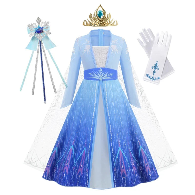 Snow Princess Women's Kids Halloween Costume Cosplay Costume - Image 9