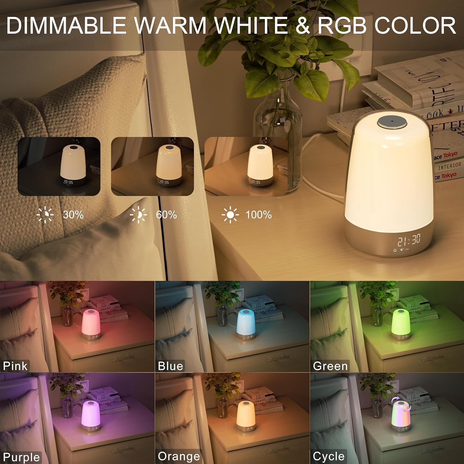 Sunrise Alarm Clock Dimmable Light and Usb-C Rechargeable Design - Image 2