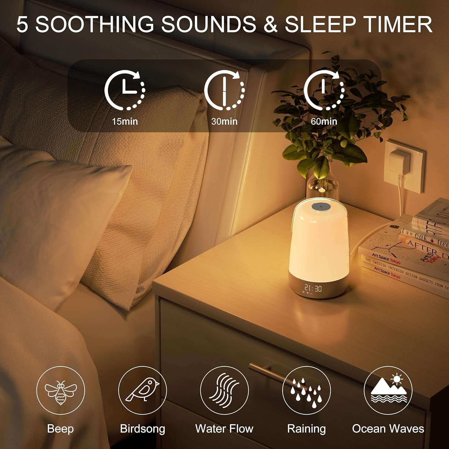 Sunrise Alarm Clock Dimmable Light and Usb-C Rechargeable Design - Image 4