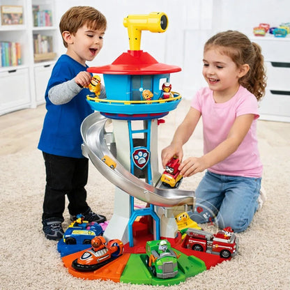 Toy Car Garage Slide Tower Kids Vehicle Playset Set
