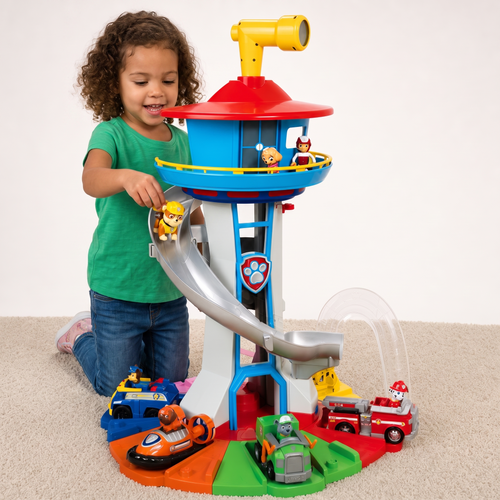 Toy Car Playset Garage Tower Kids Vehicle Slide Set