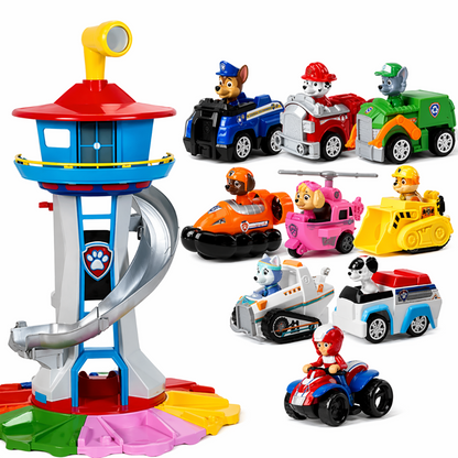 Toy Car Garage Slide Tower Kids Vehicle Playset Set