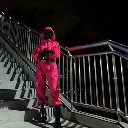 Unisex Long Sleeve Halloween Costume Jumpsuit | Hooded Zip Front - Image 2