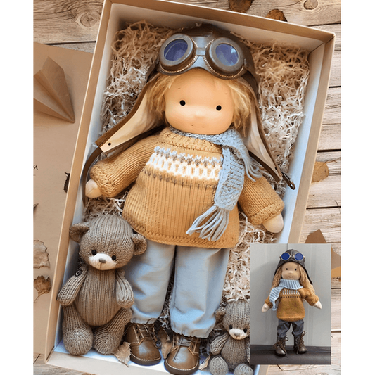 Waldorf Doll Handmade Soft Wool Toy Durable & Cozy - Image 1