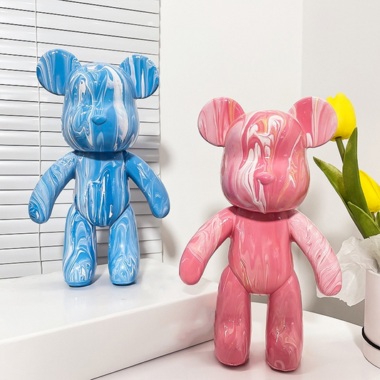 Wall Art Metal Teddy Bear Sculpture Modern Tabletop - Image 1