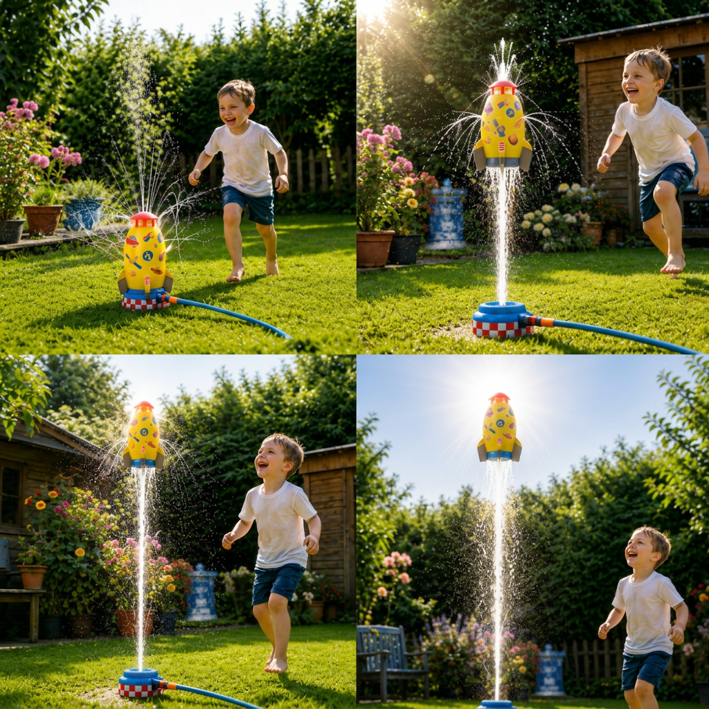 Water Sprinkler Toy Children's Sprinkler Outdoor Water Toy Rocket Water - Image 4
