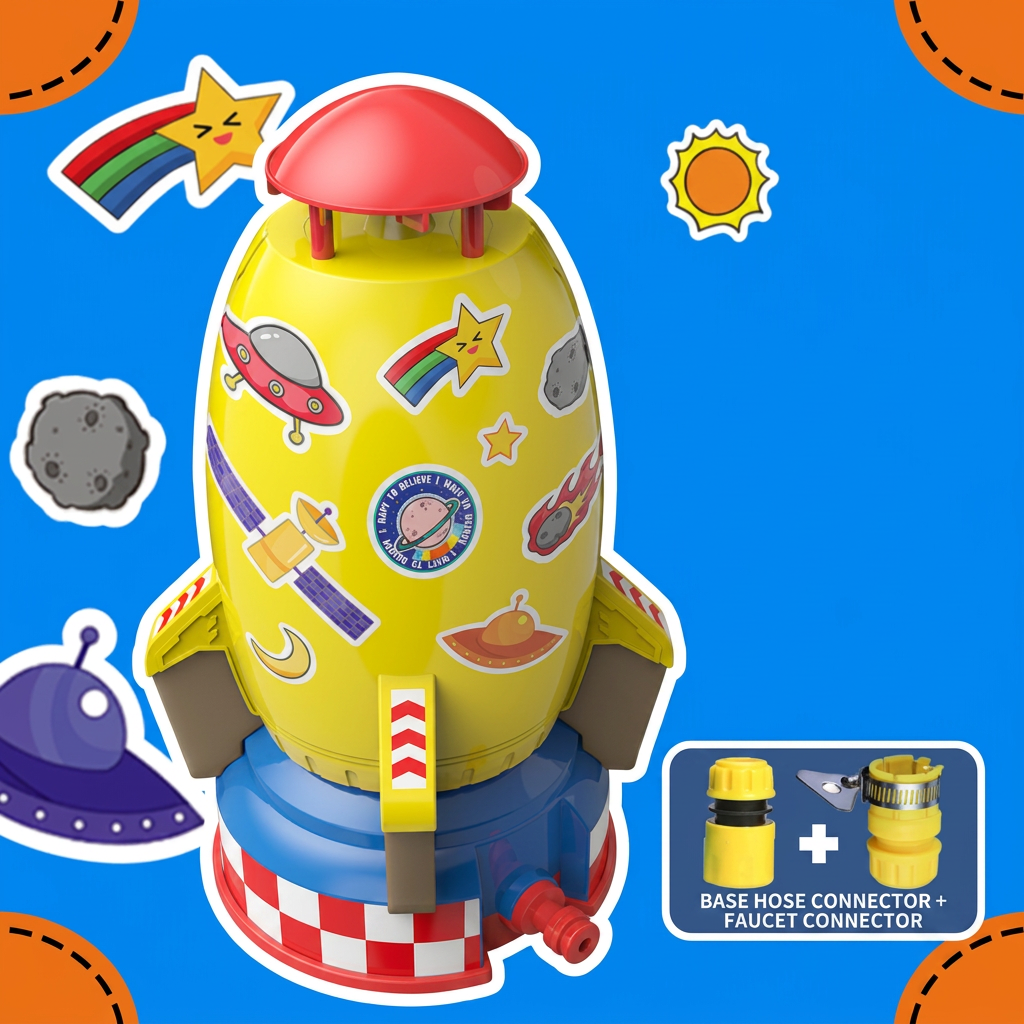 Water Sprinkler Toy Children's Sprinkler Outdoor Water Toy Rocket Water - Image 7