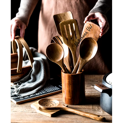 Wood Cooking Utensil Natural Bamboo Kitchen Tools Cooking - Image 11