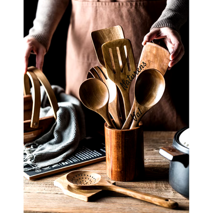 Wood Cooking Utensil Natural Bamboo Kitchen Tools Cooking - Image 12