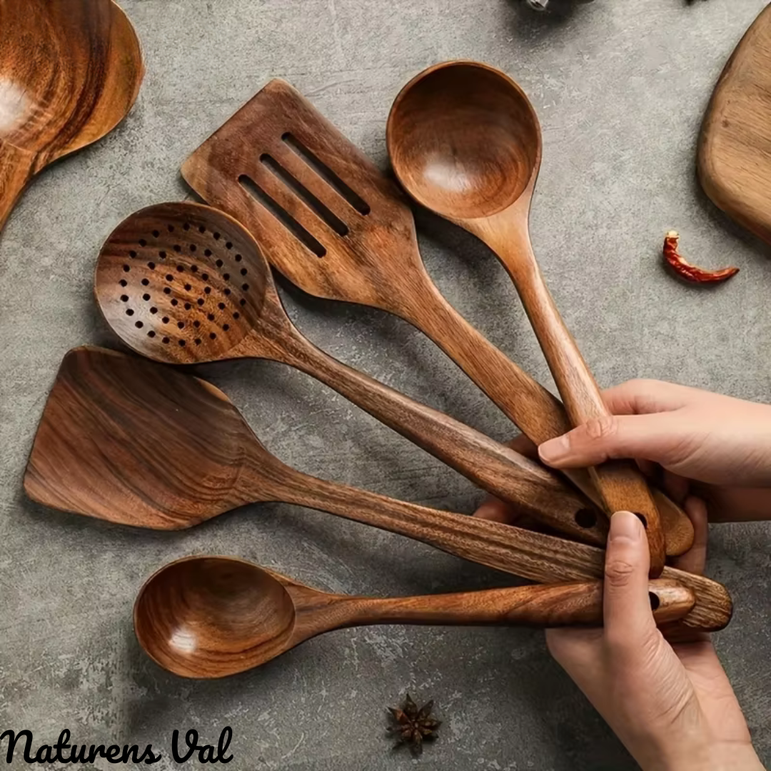 Wood Cooking Utensil Natural Bamboo Kitchen Tools Cooking - Image 2