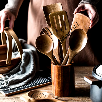 Wood Cooking Utensil Natural Bamboo Kitchen Tools Cooking - Image 7