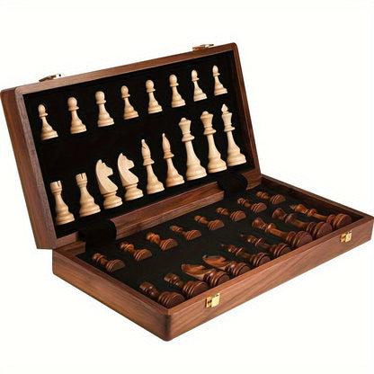 Wooden Chess Set Walnut Board and Premium Game Pieces Handmade - Image 1