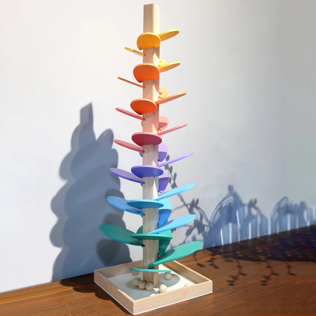 Wooden Rainbow Tower Educational Sensory Play - Image 7